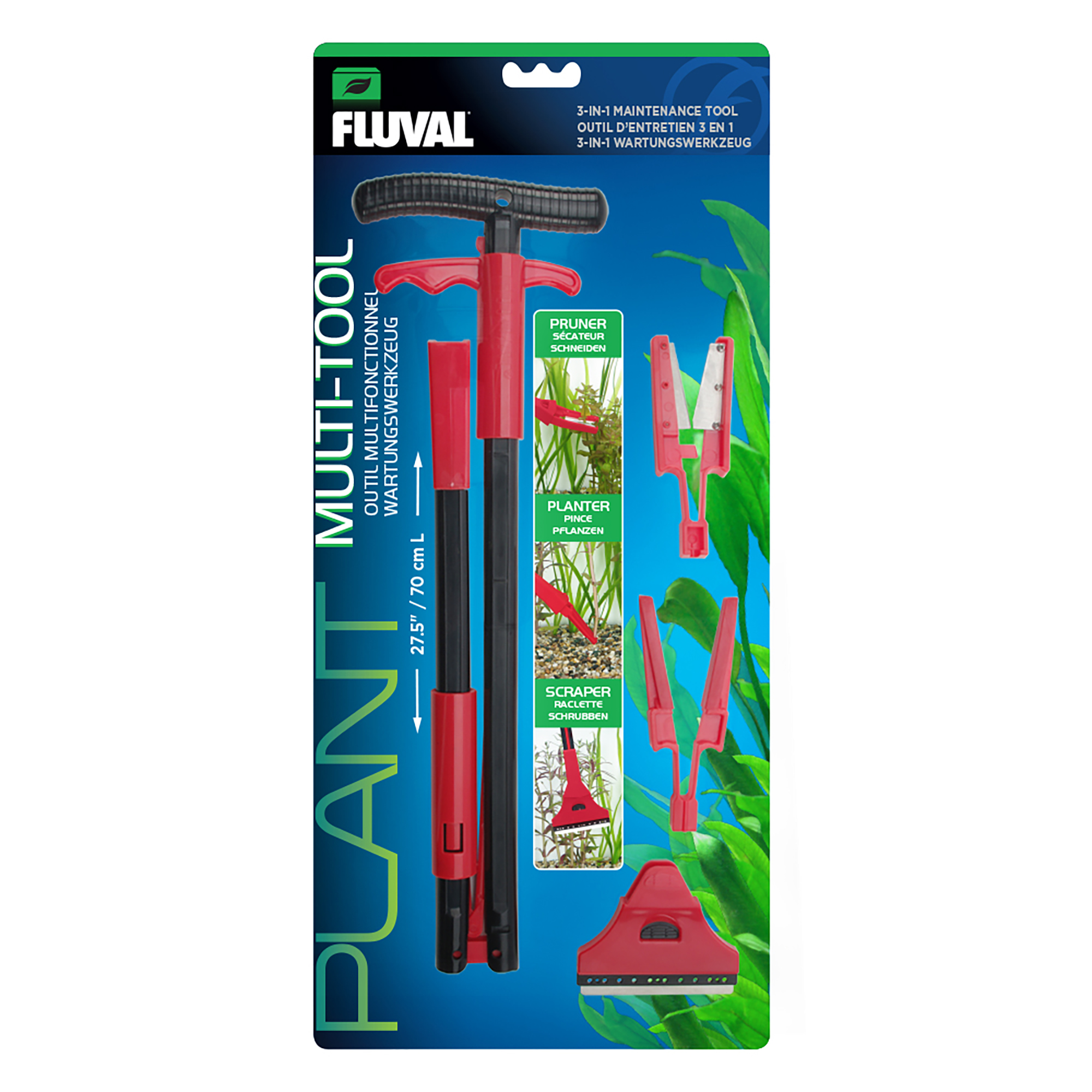 Outil 3 en 1 Fluval pour entretien des plantes 70cm