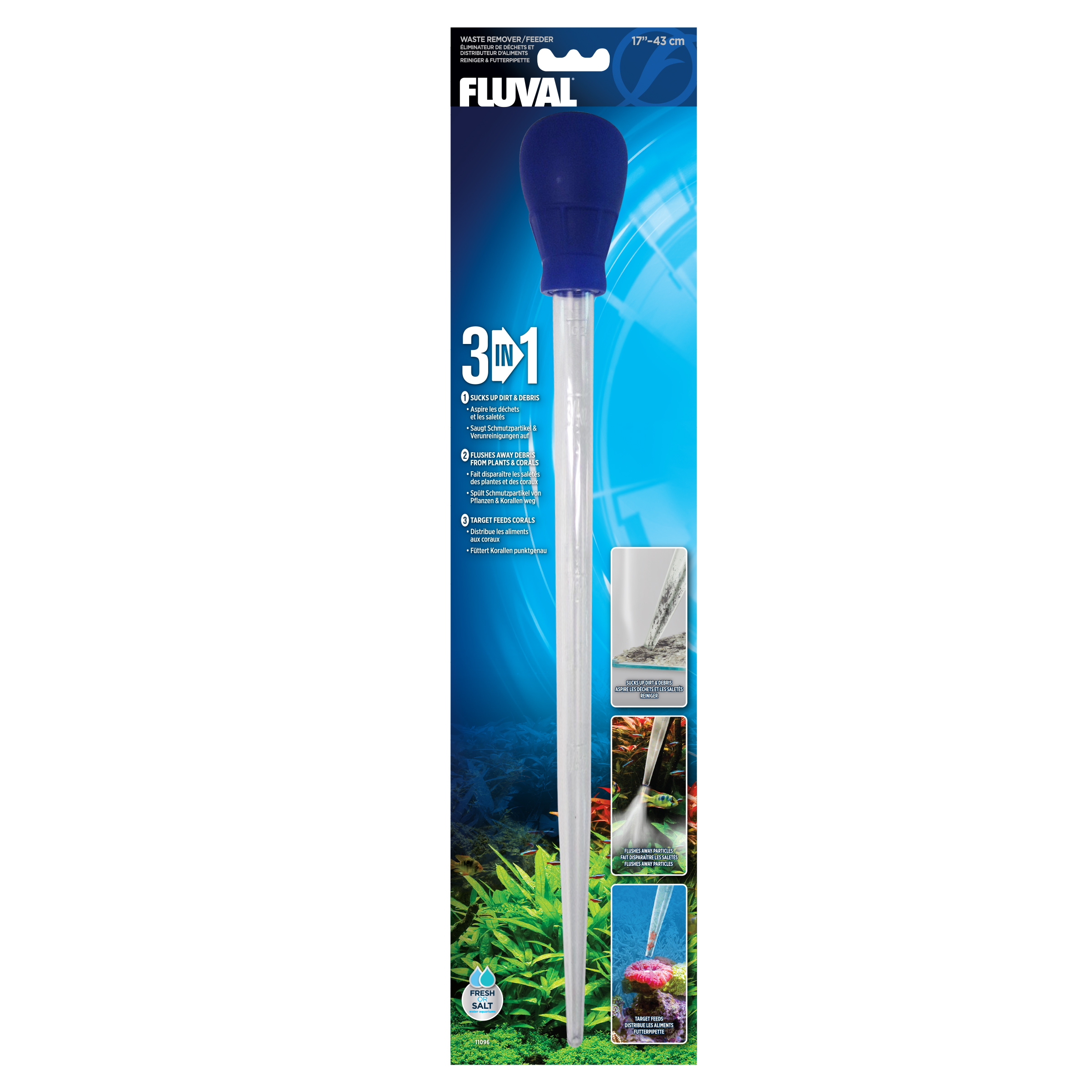 Éliminateur de déchets et distributeur aliments 3 en 1 Fluval 43cm