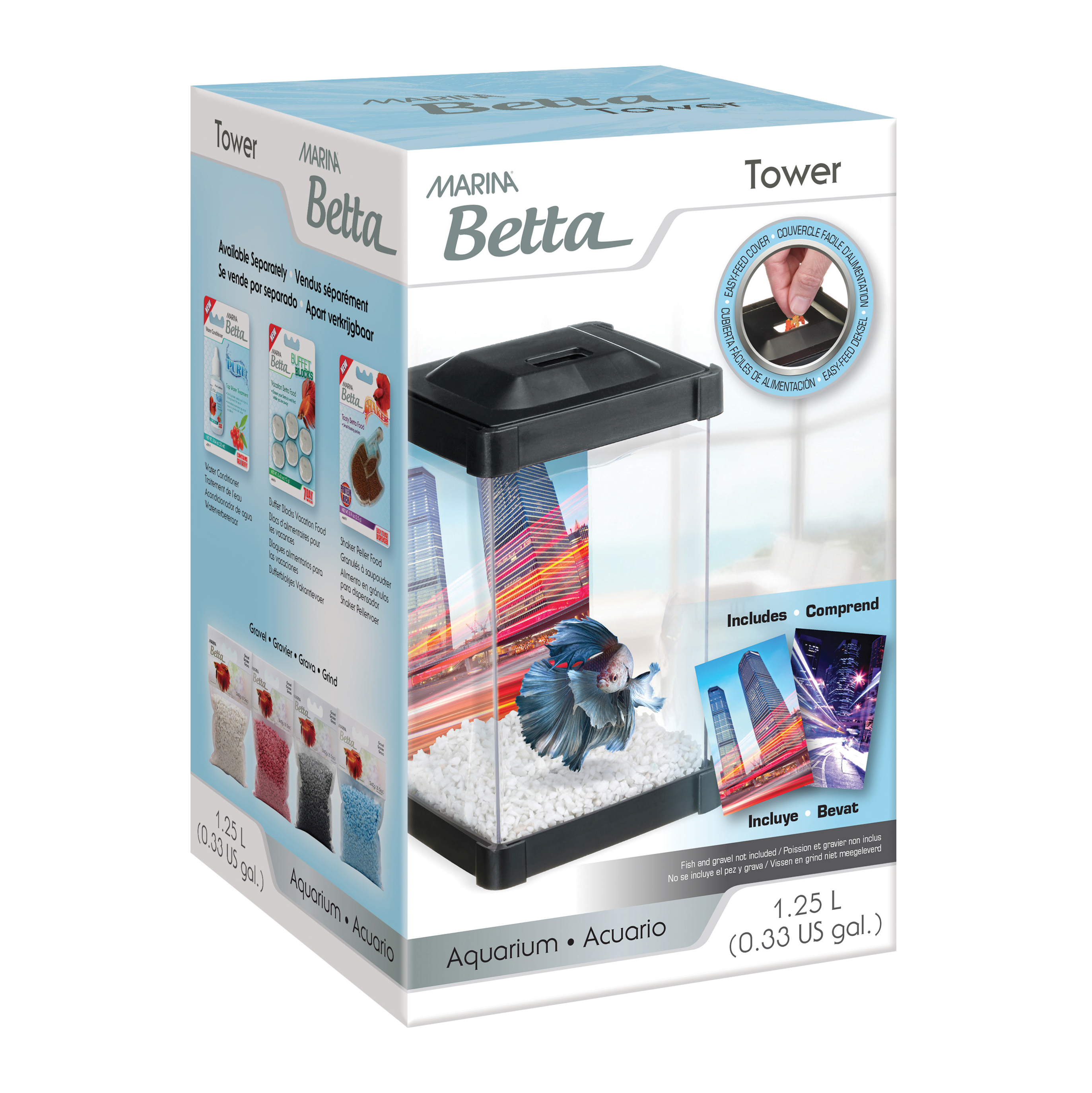 Aquarium Marina en forme de tour pour betta 0.33GAL
