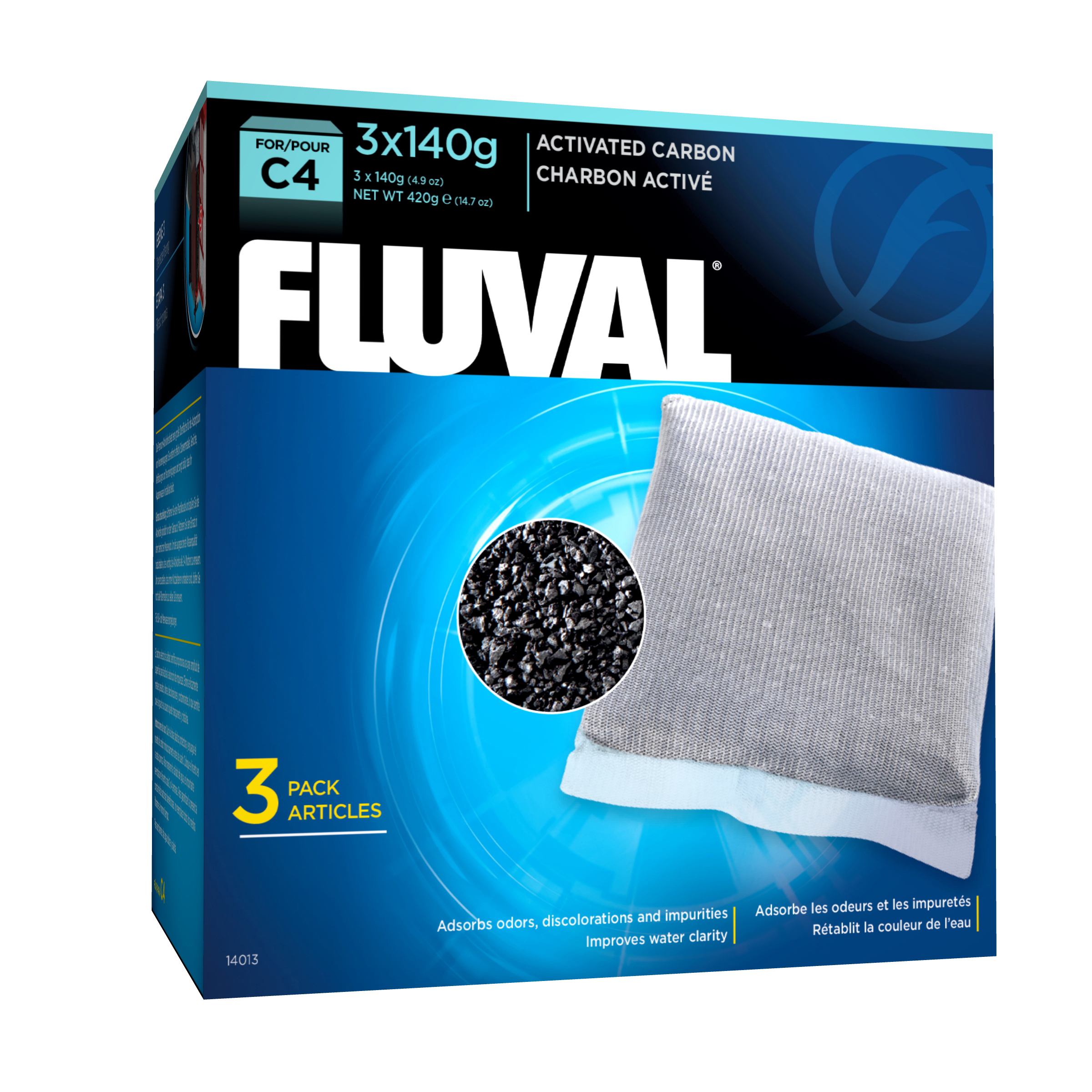 Charbon activé pour filtre à moteur Fluval C4