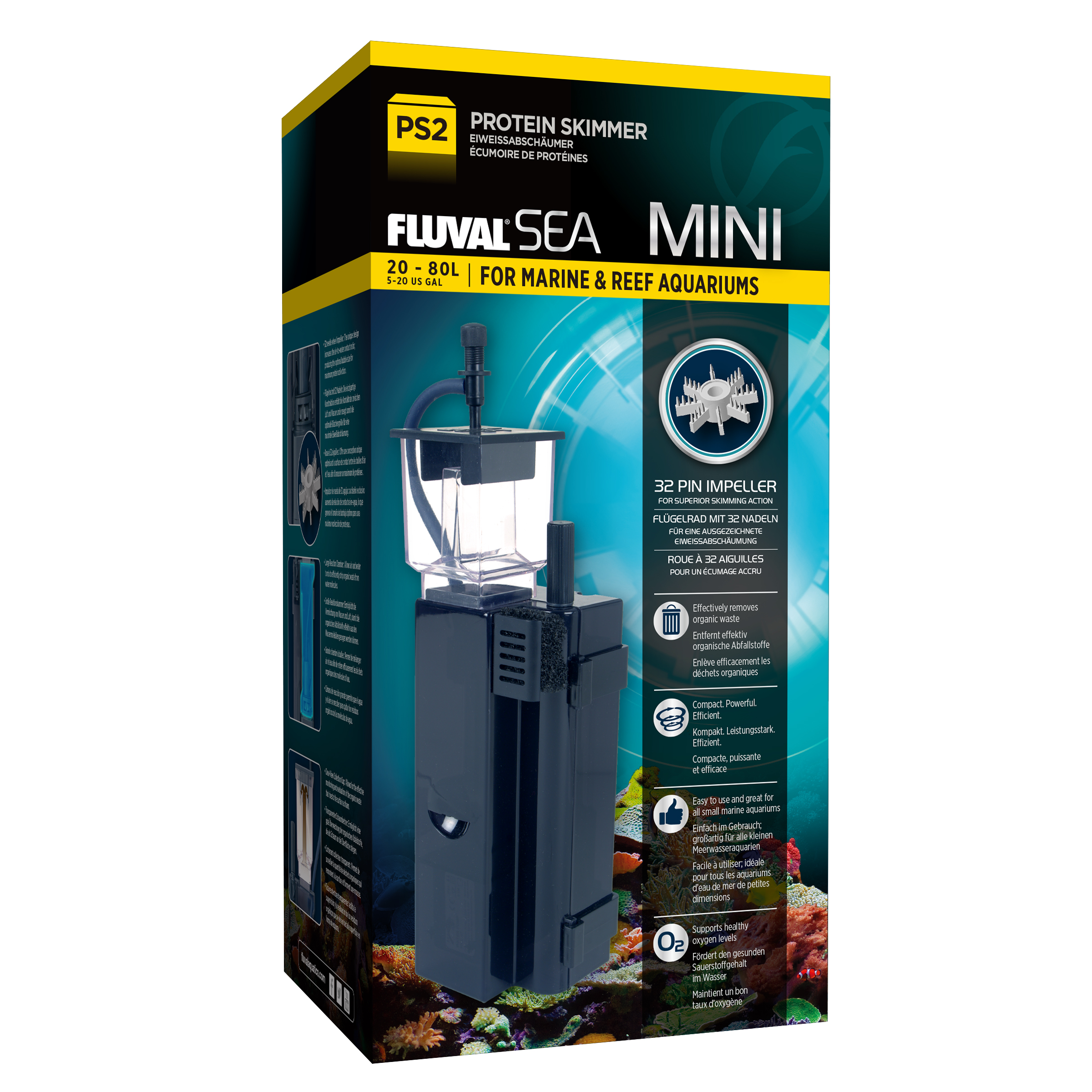 Écumoire de protéines Mini Fluval Sea - Black - 5 à 10GAL