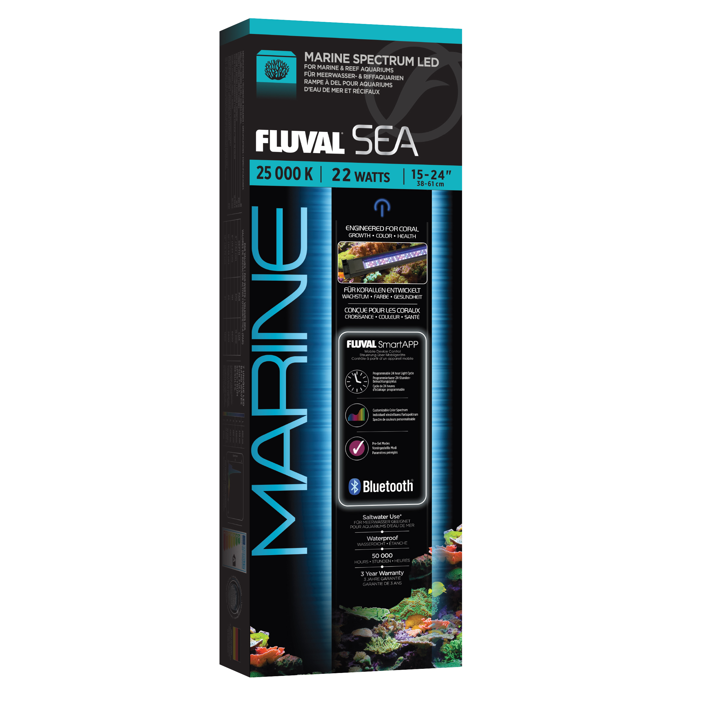Rampe éclairage à DEL Marine 3.0 Fluval Sea 22W 15-24 BT