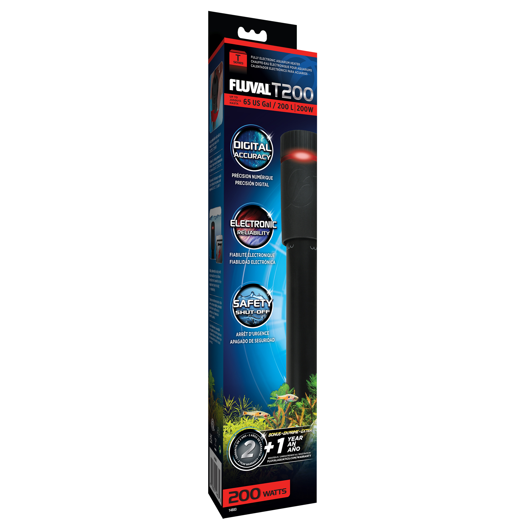 Chauffe-eau sub. Fluval T200 - 200w