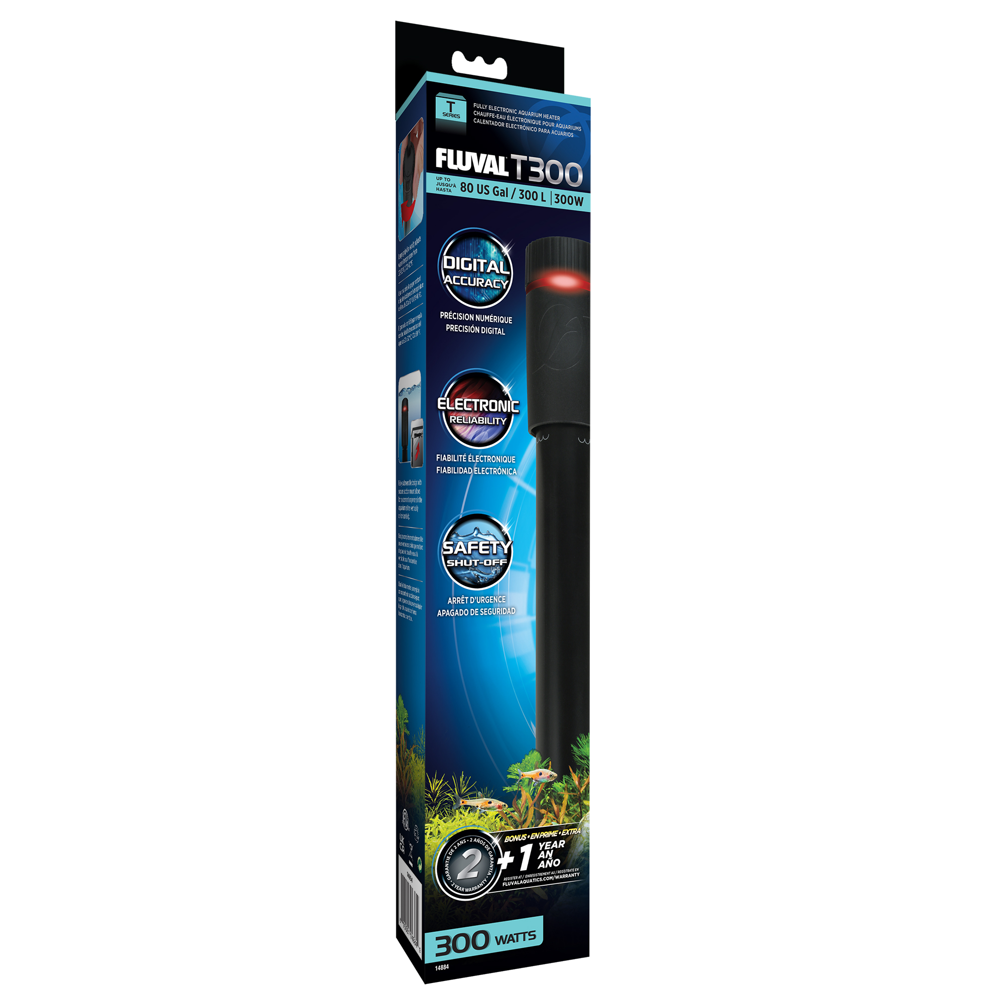 Chauffe-eau sub. Fluval T300 - 300w