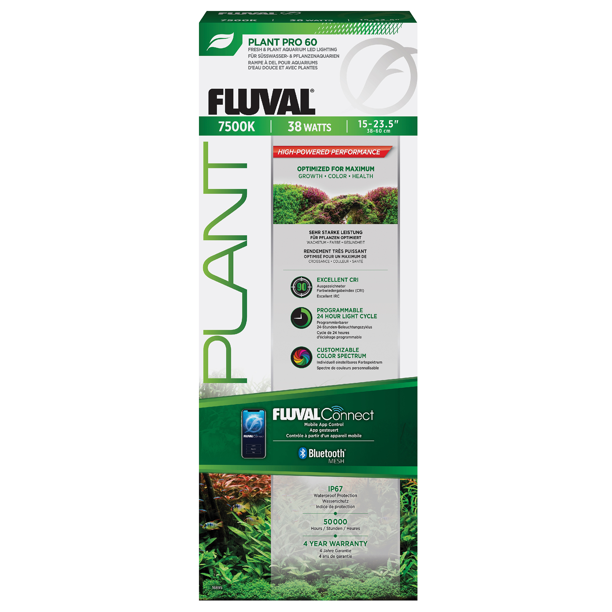 Rampe éclairage à DEL Plant Pro 60 Fluval 38W 15-23.5 BT