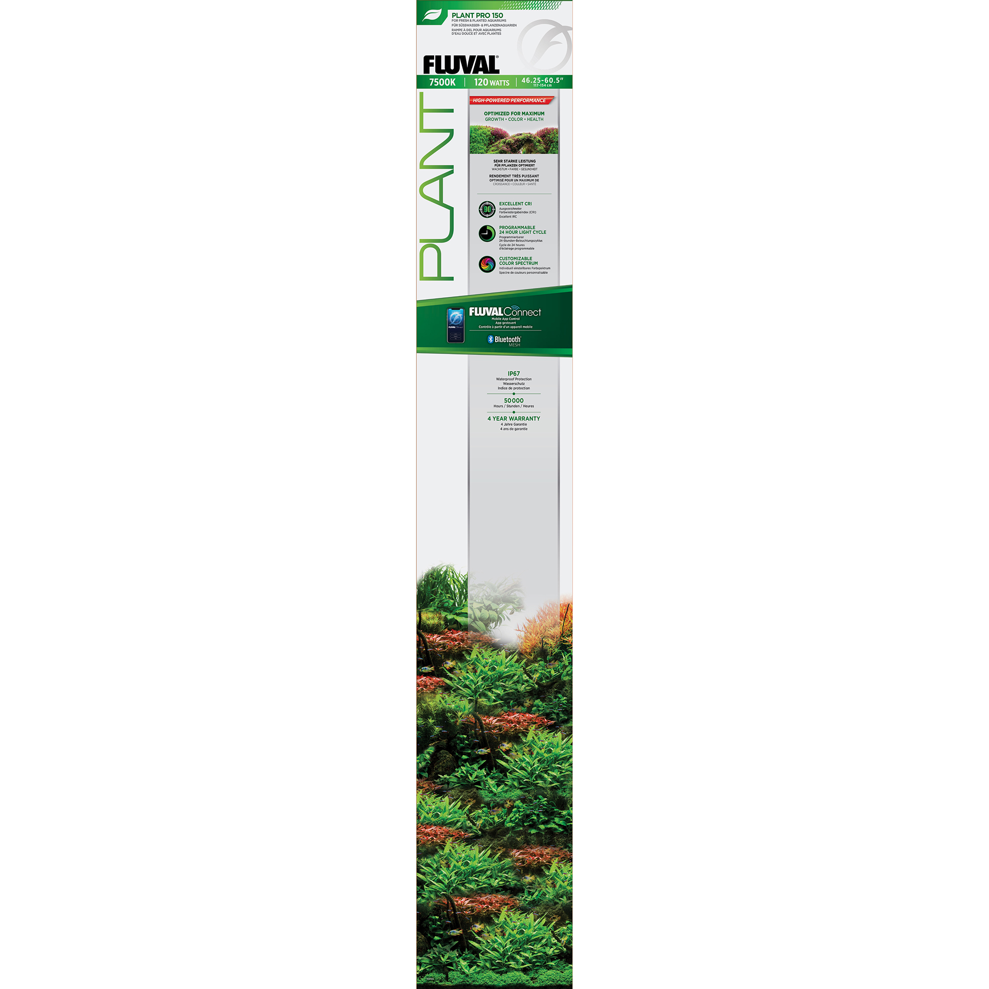 Rampe éclairage à DEL Plant Pro 150 Fluval 120W 46.25-60.5 BT