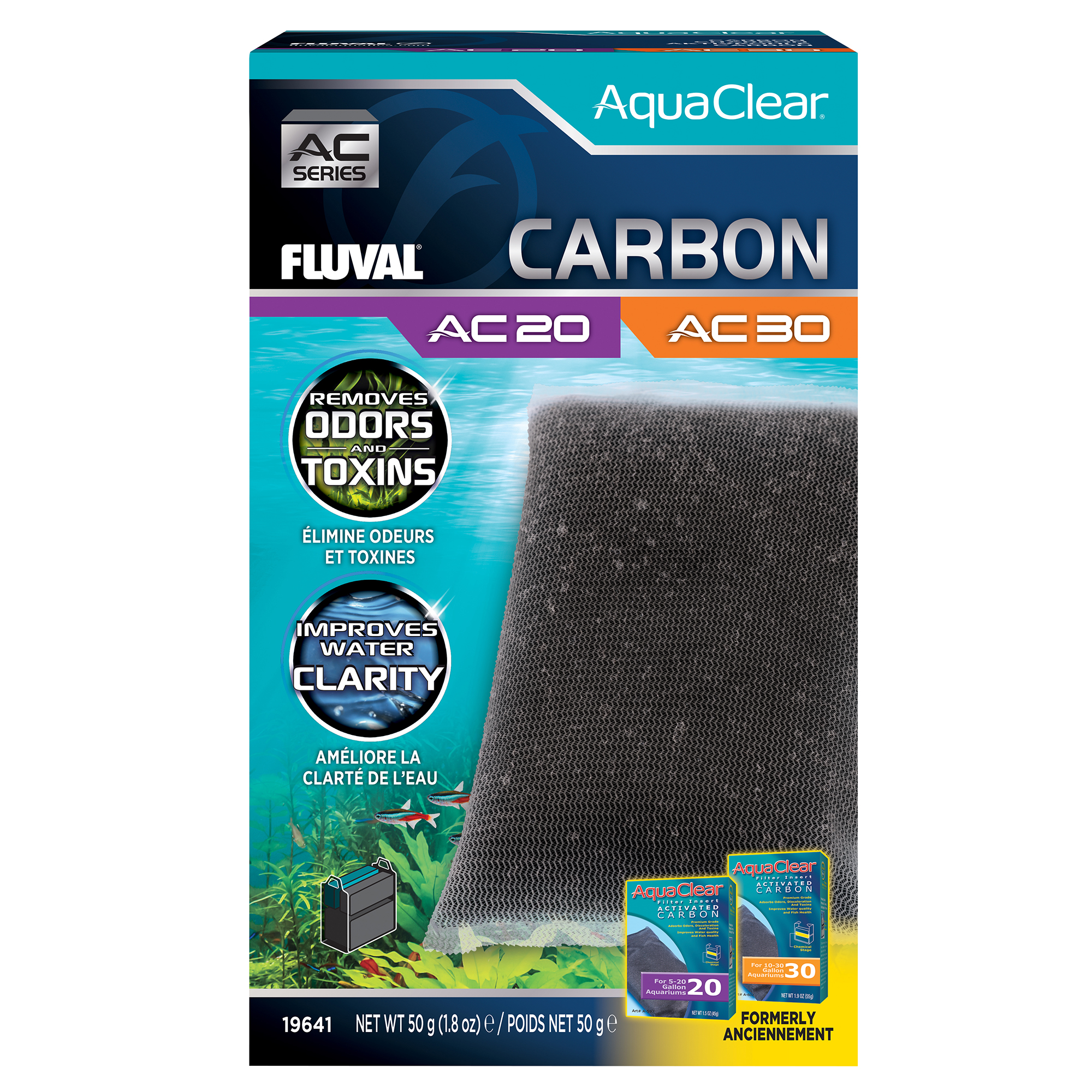 Charbon pour filtre à moteur AC20/AC30 AquaClear