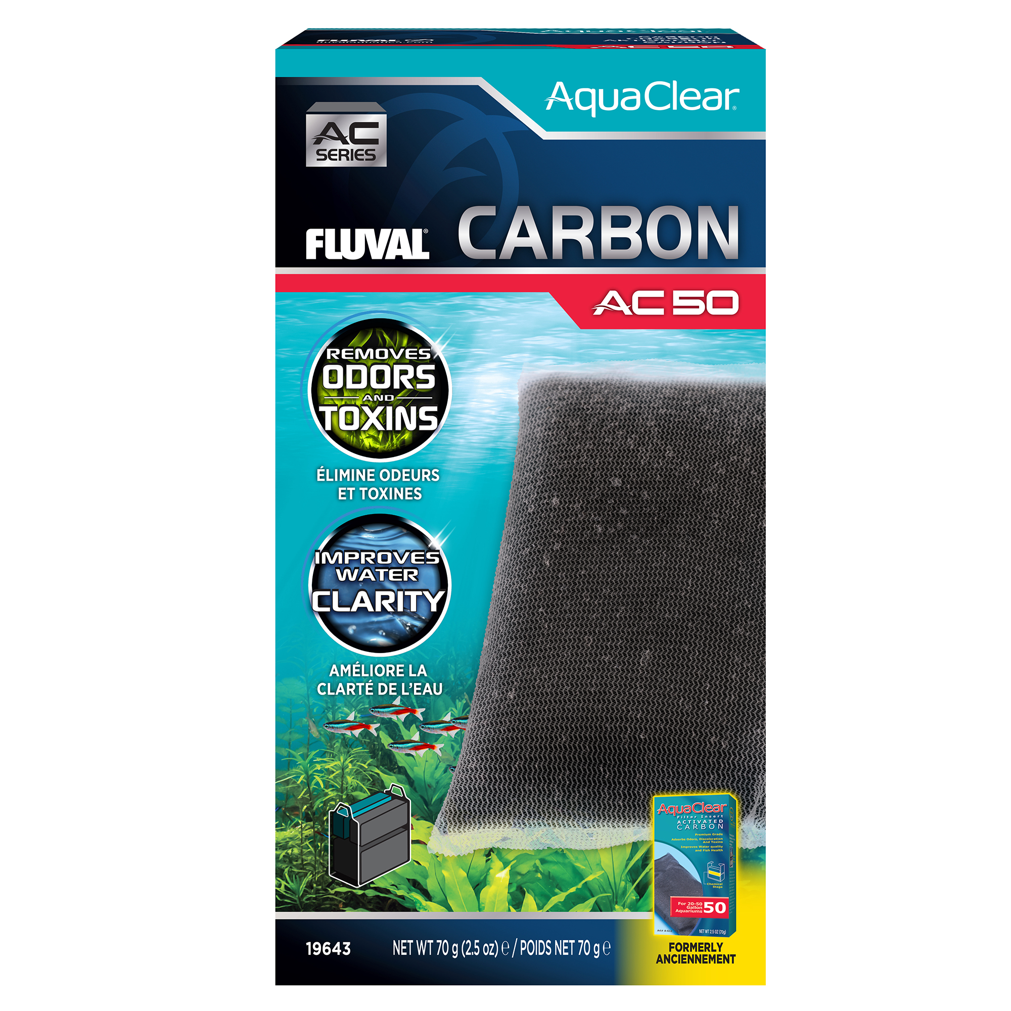 Charbon pour filtre à moteur AC50 AquaClear