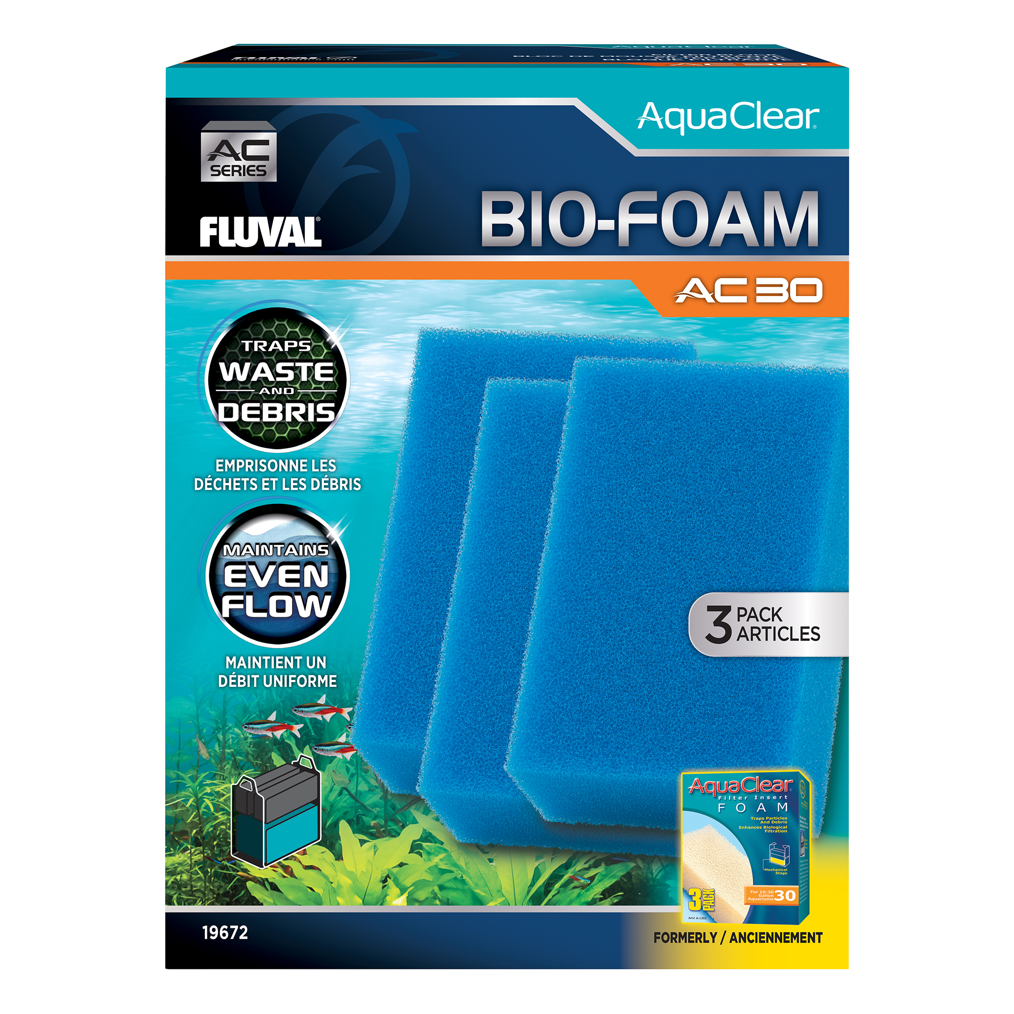 Blocs de mousse Bio-Foam pour filtre à moteur AC30 AquaClear