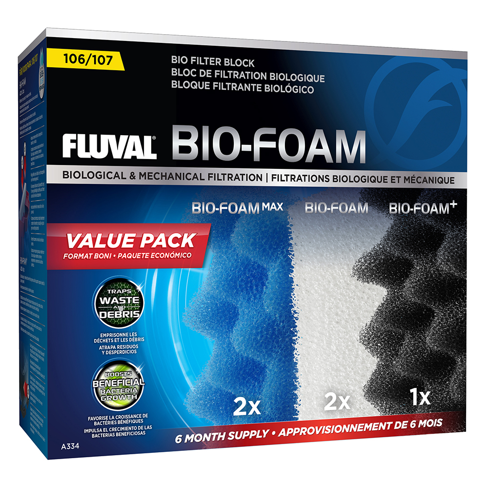 Ensemble économique de masses filtrantes Bio-Foam pour filtre Fluval 107