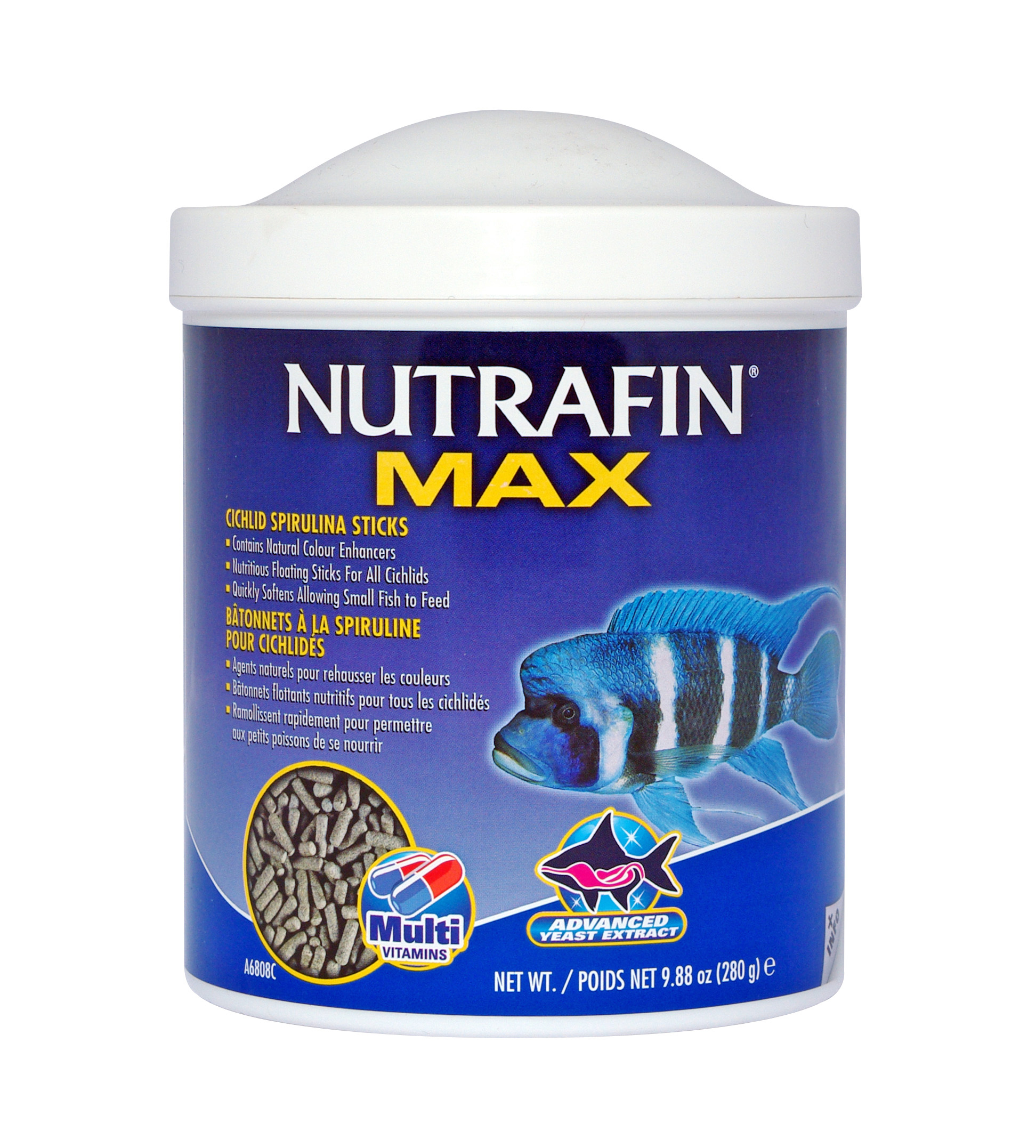 Bâtonnets Nutrafin Max à la spiruline pour cichlidés
