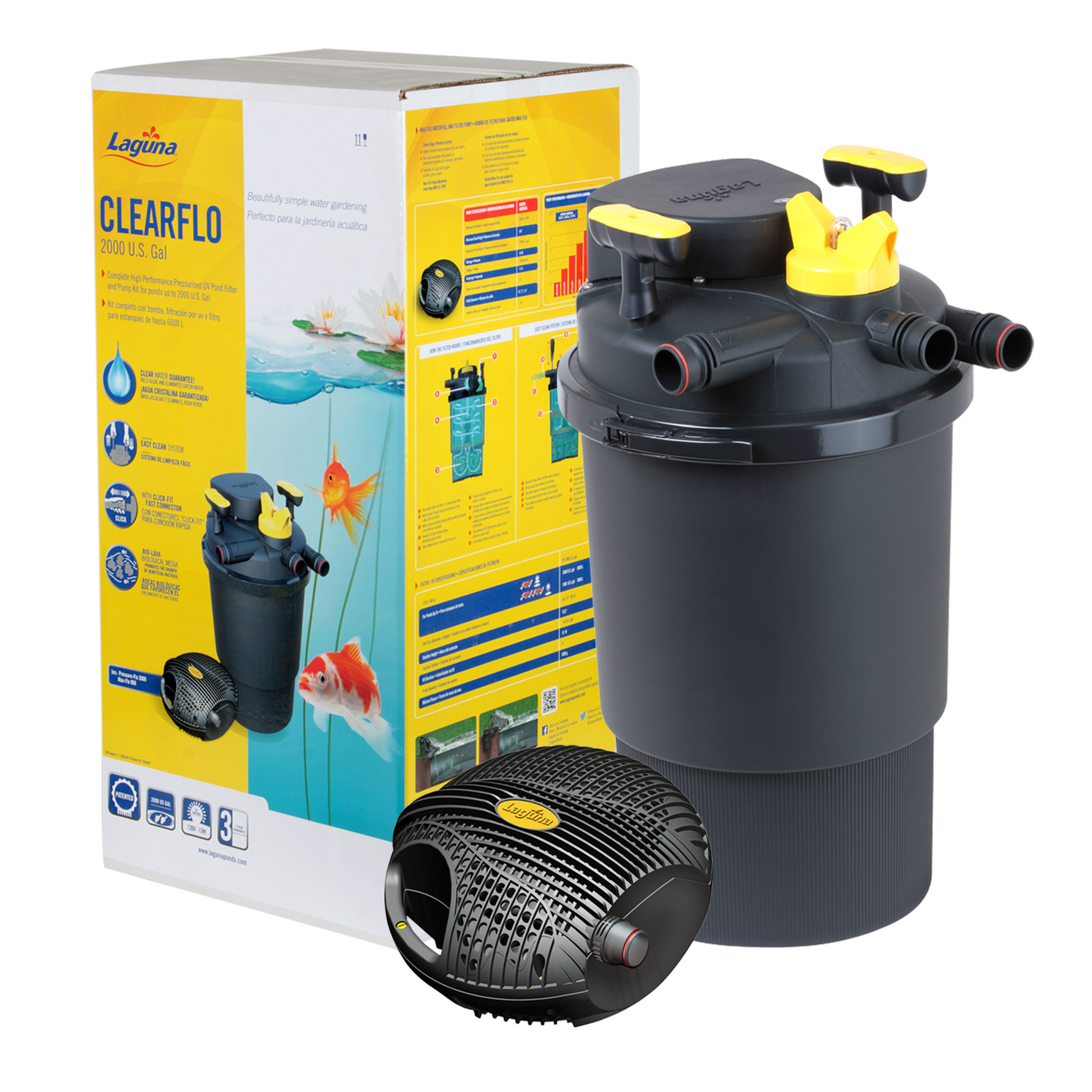 Système complet ClearFlo 2000 Laguna avec pompe (6,000L)