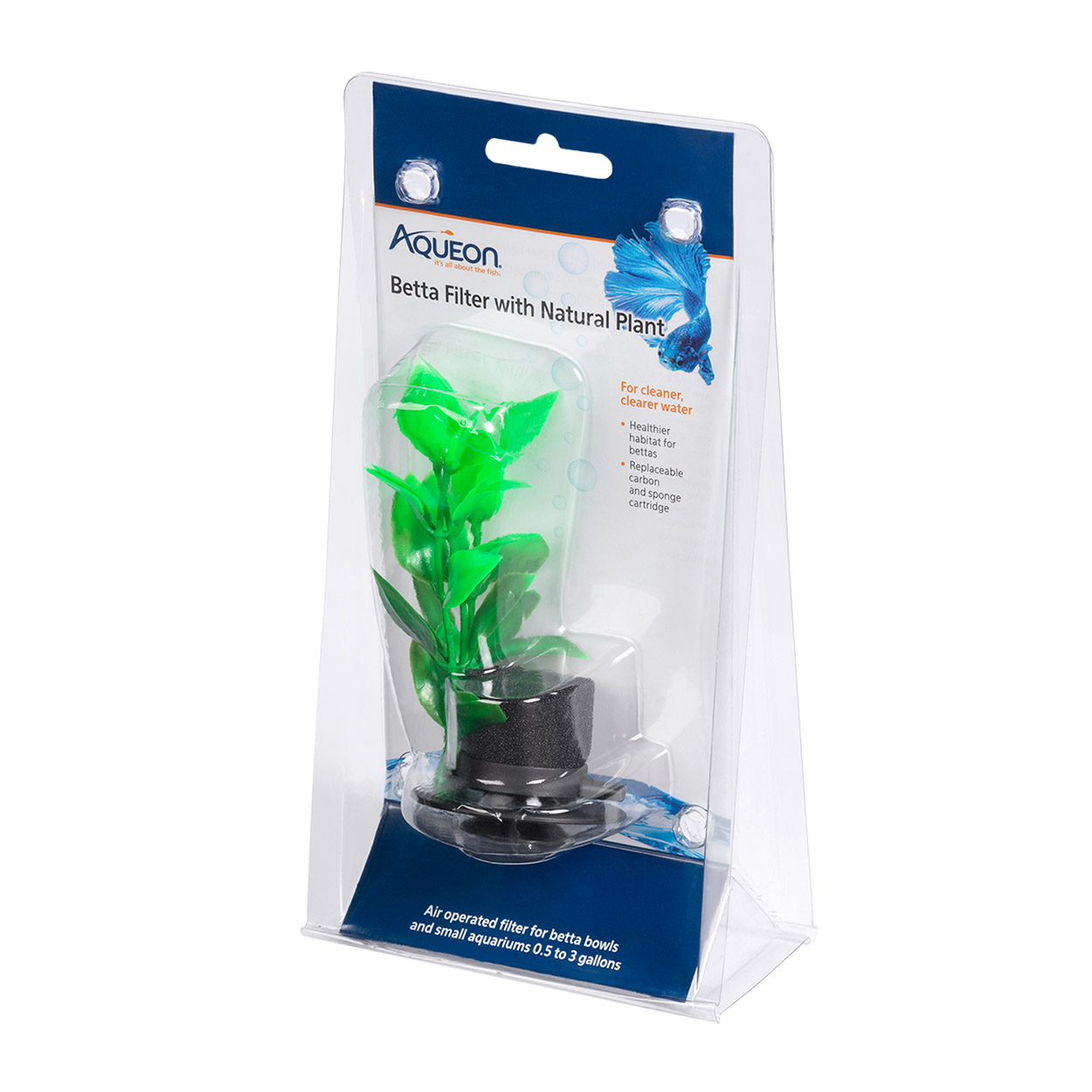 Aqueon Betta Filter With Natural Plant