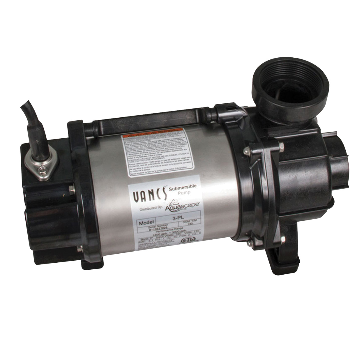 Aquascape 3-PL 3000 Solids Handling Pump 3000GPH