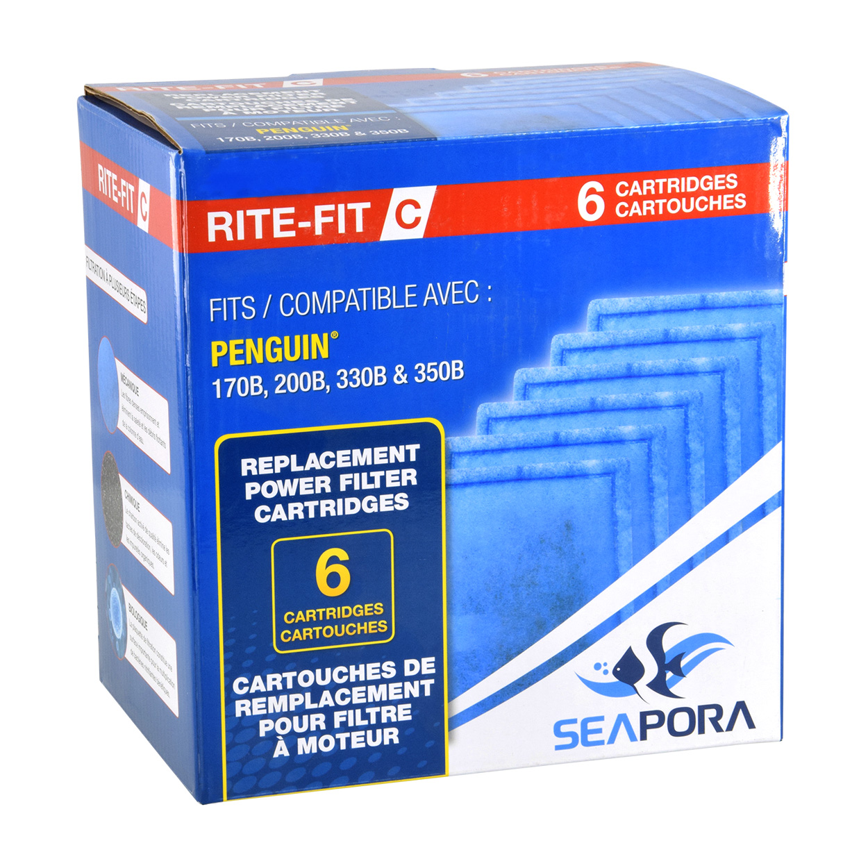 Seapora Rite-Fit C Cartridges for Penguin® Power Filters 170B/200B/330B/350B