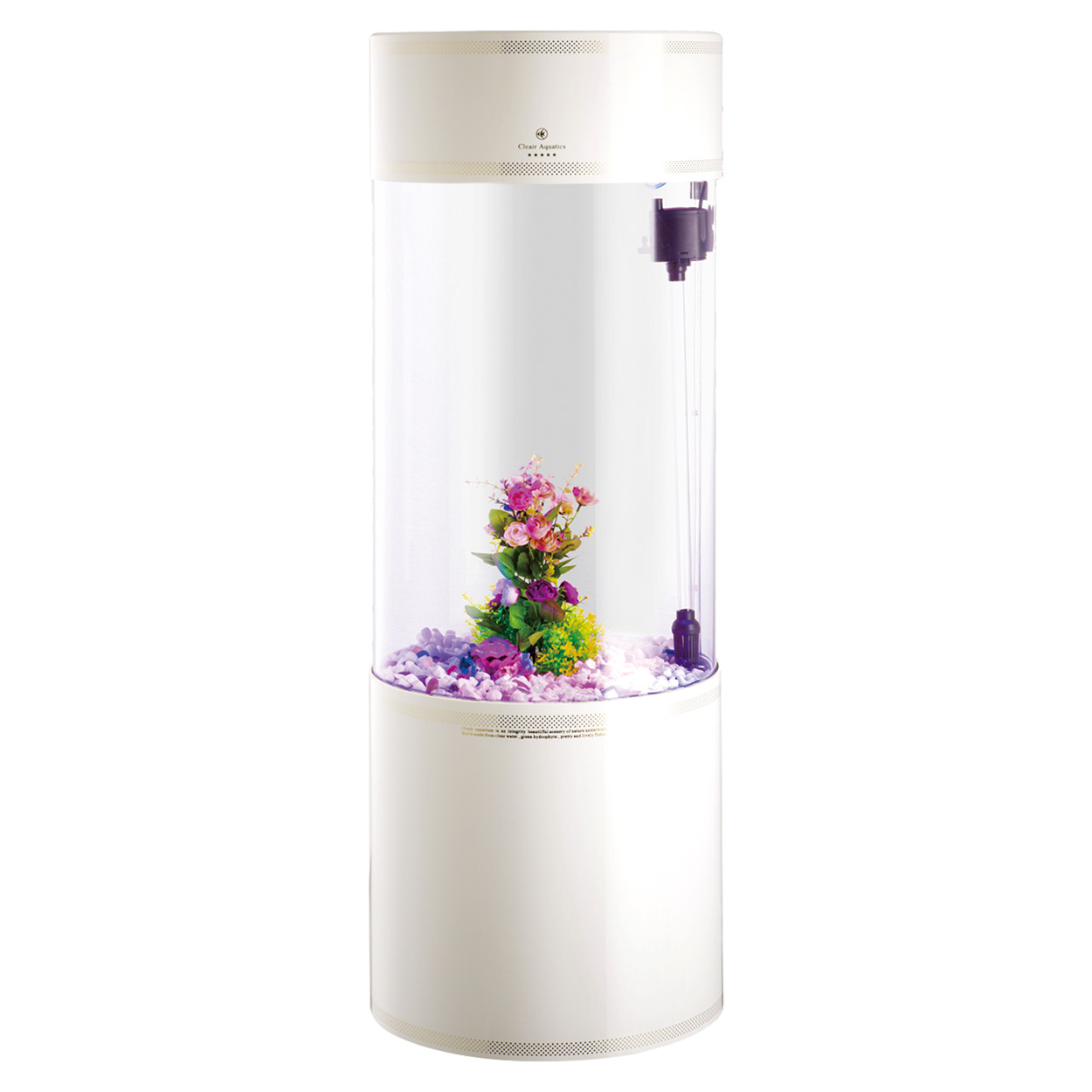 Pro Clear Aquatic Systems Cylinder Aquarium - Sump Filtration 103GAL - White