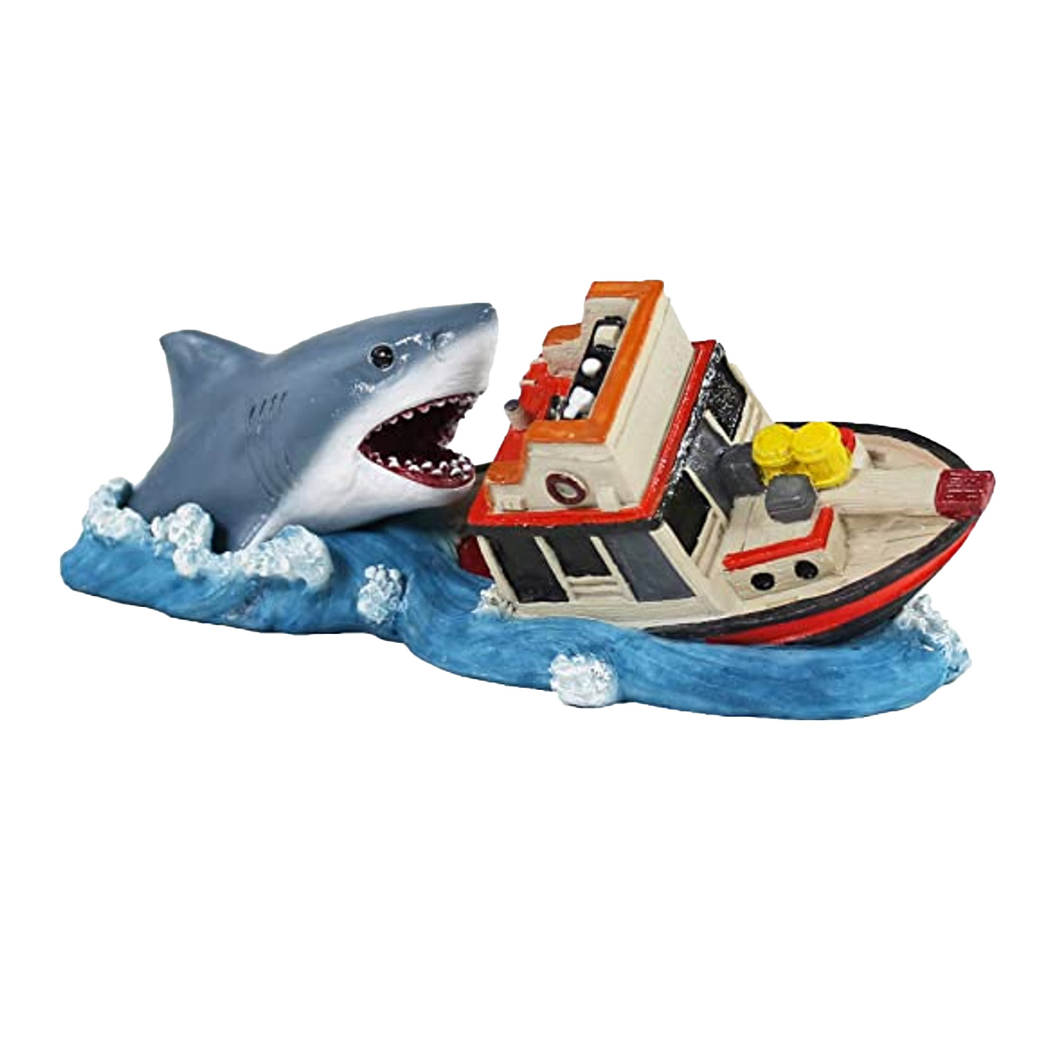 Penn Plax JAWS Shark Ornament Boat Attack