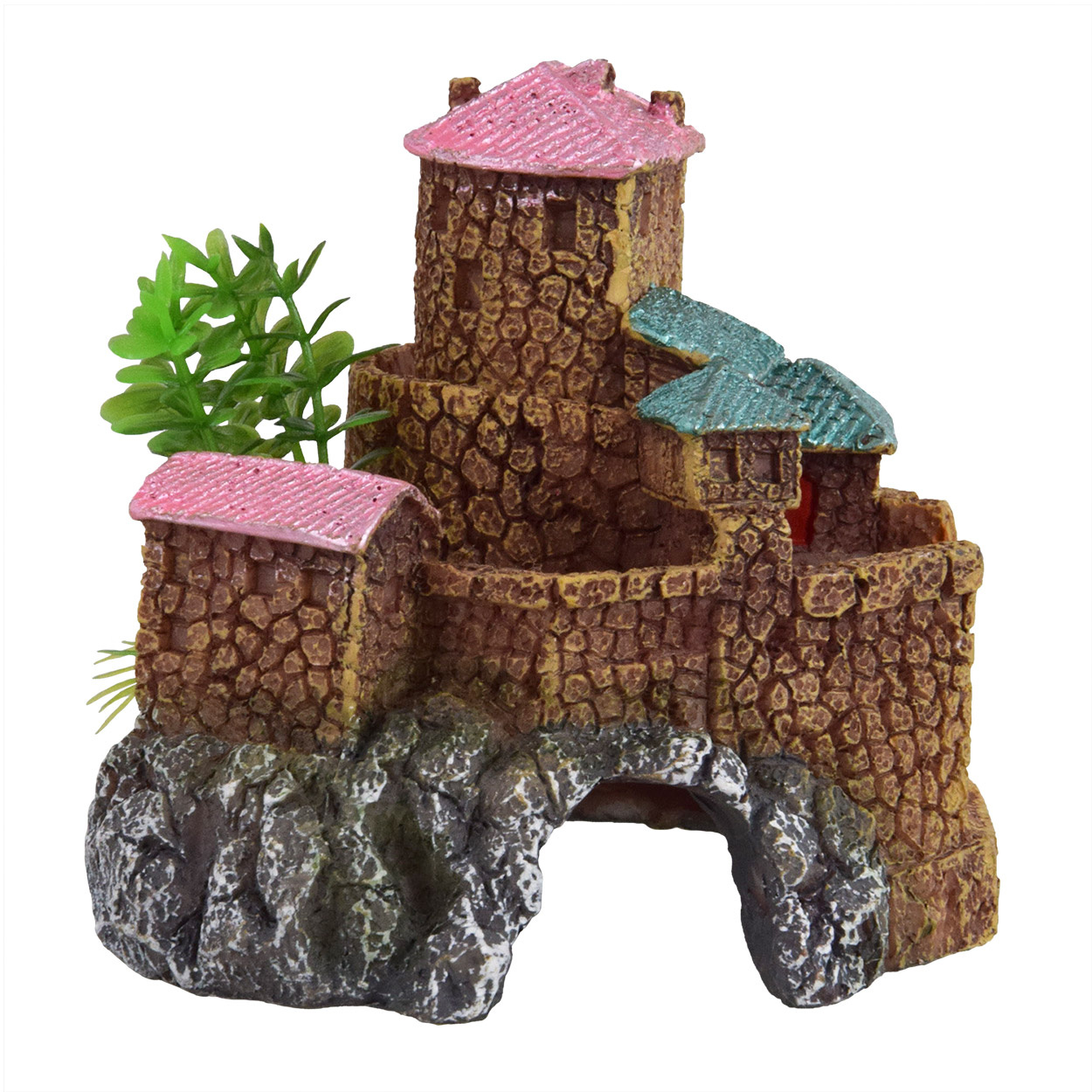 Underwater Treasures Castle with Plant