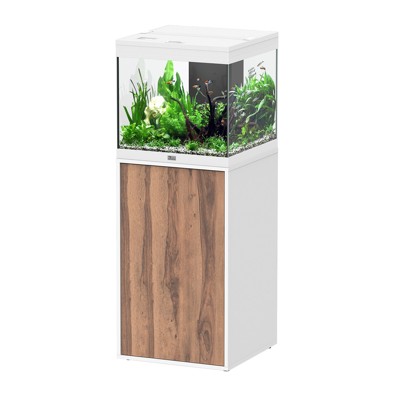 Aquatlantis Tower 120 Aquarium & Stand 20x20x52h - White/Dark Oak