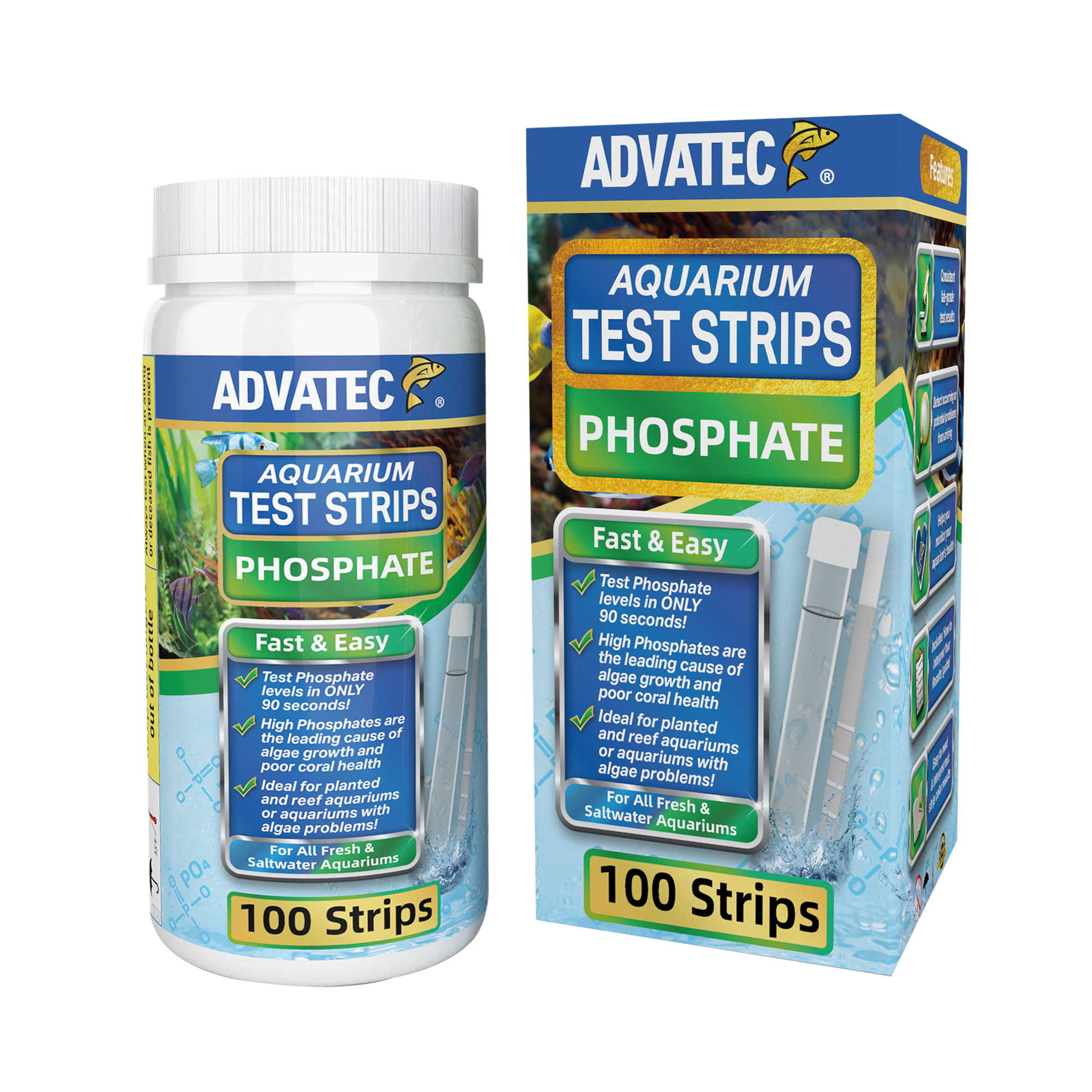 Advatec Aquarium Test Phosphate - 100 Strips