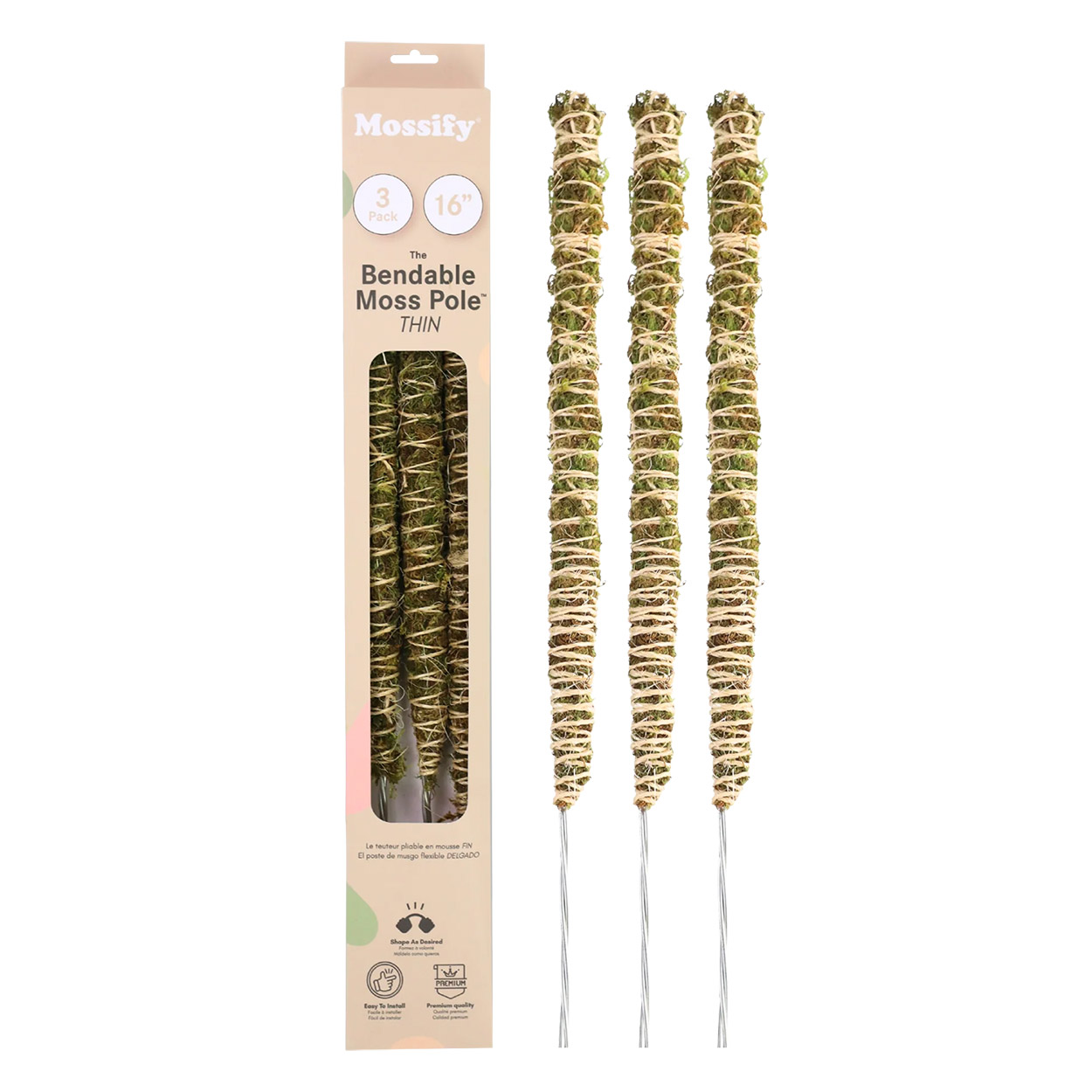 Mossify Bendable Moss Pole Thin 16